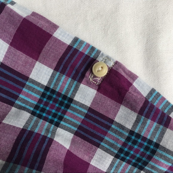 Gap shirt size 12 18 months plaid lined blue purple boys cotton button down - Picture 11 of 16